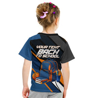Personalized Back To School Kid T Shirt Student Backpack Basketball Geometric Stripes