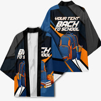 Personalized Back To School Kimono Student Backpack Basketball Geometric Stripes