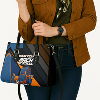 Personalized Back To School Leather Bag Student Backpack Basketball Geometric Stripes