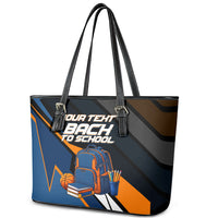 Personalized Back To School Leather Tote Bag Student Backpack Basketball Geometric Stripes