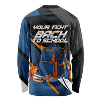 Personalized Back To School Long Sleeve Shirt Student Backpack Basketball Geometric Stripes
