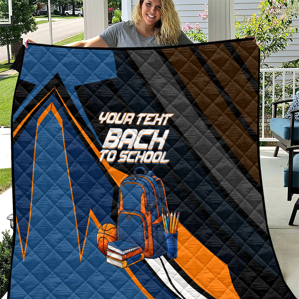 Personalized Back To School Quilt Student Backpack Basketball Geometric Stripes