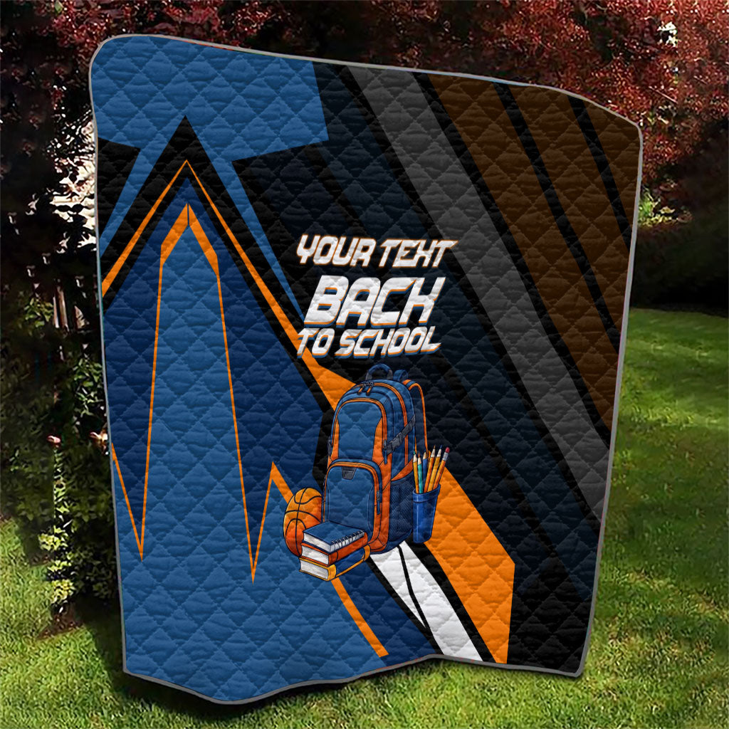 Personalized Back To School Quilt Student Backpack Basketball Geometric Stripes