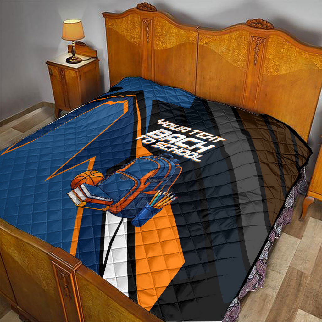 Personalized Back To School Quilt Student Backpack Basketball Geometric Stripes