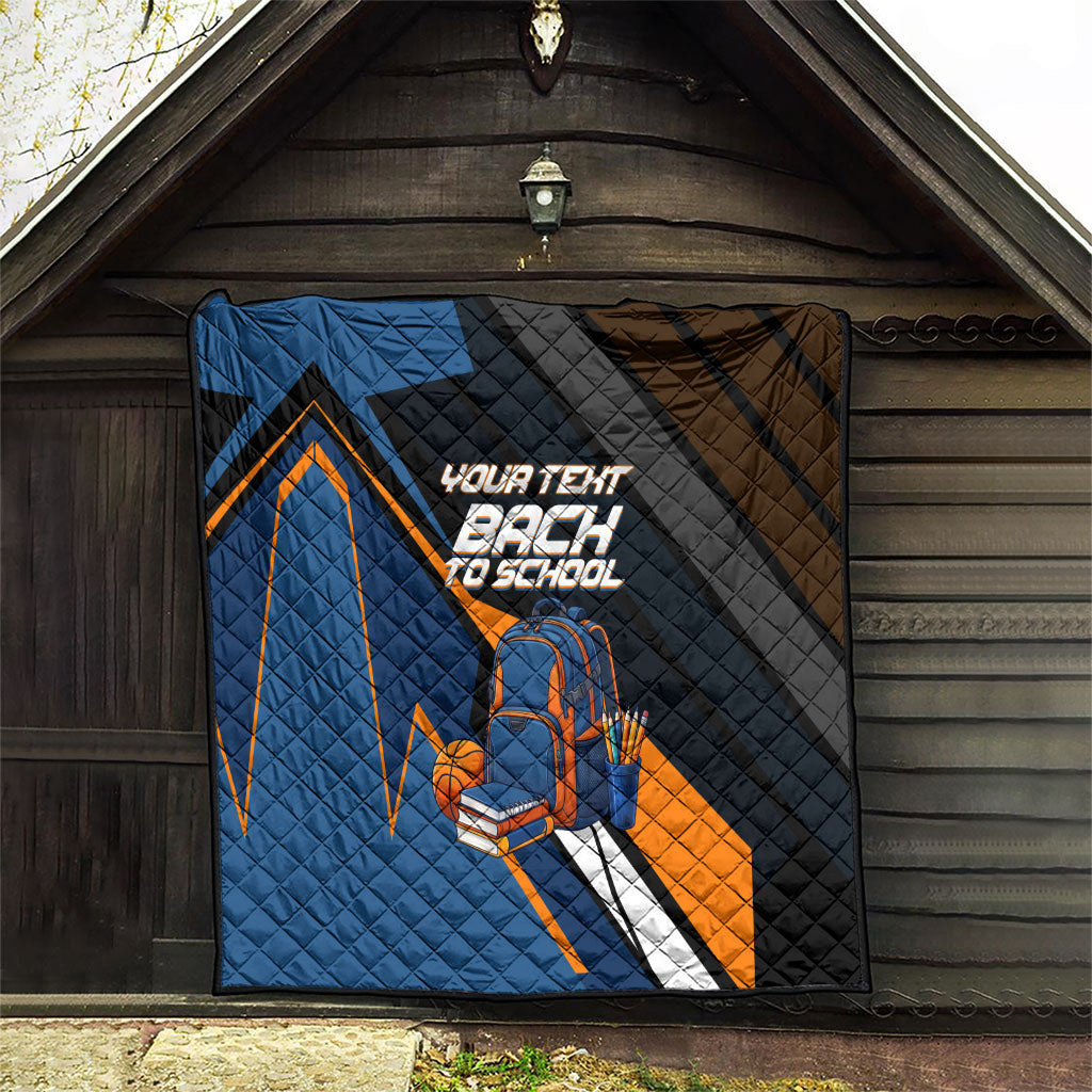Personalized Back To School Quilt Student Backpack Basketball Geometric Stripes