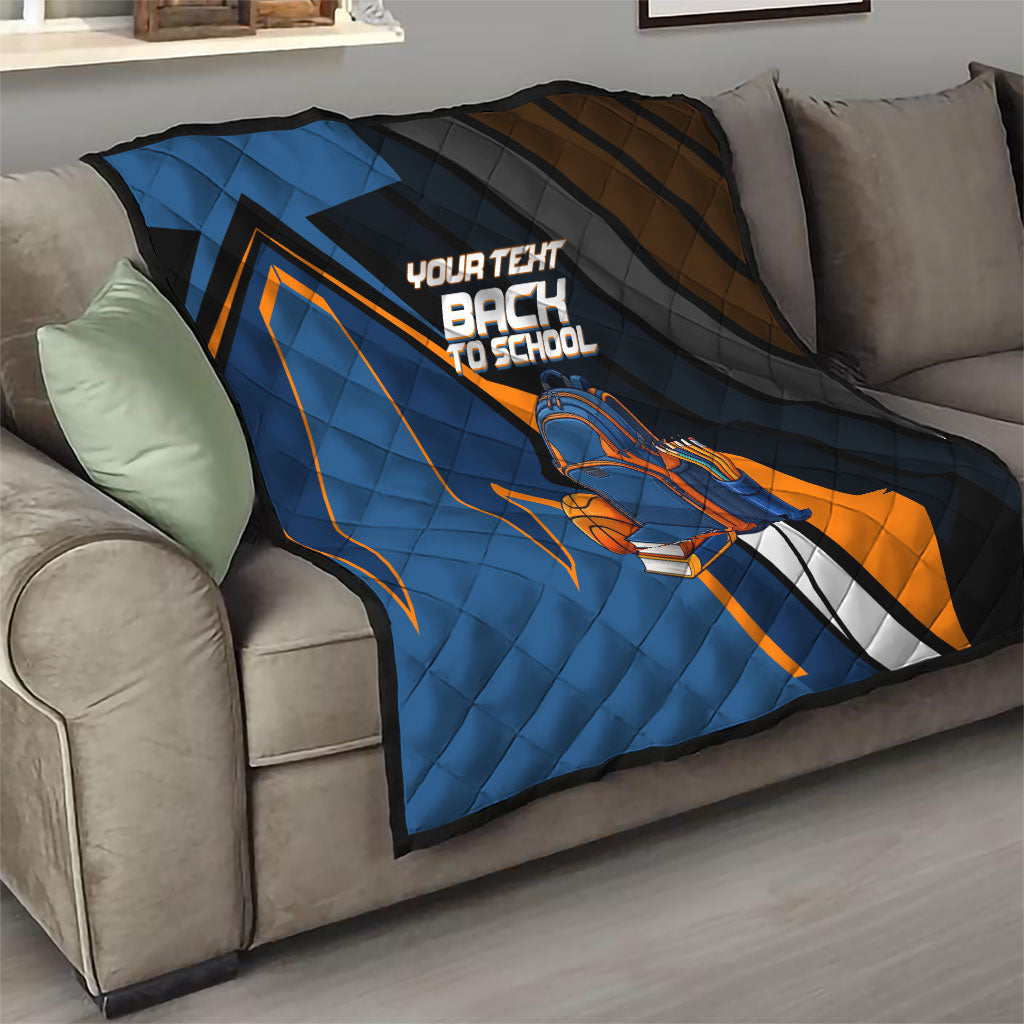 Personalized Back To School Quilt Student Backpack Basketball Geometric Stripes