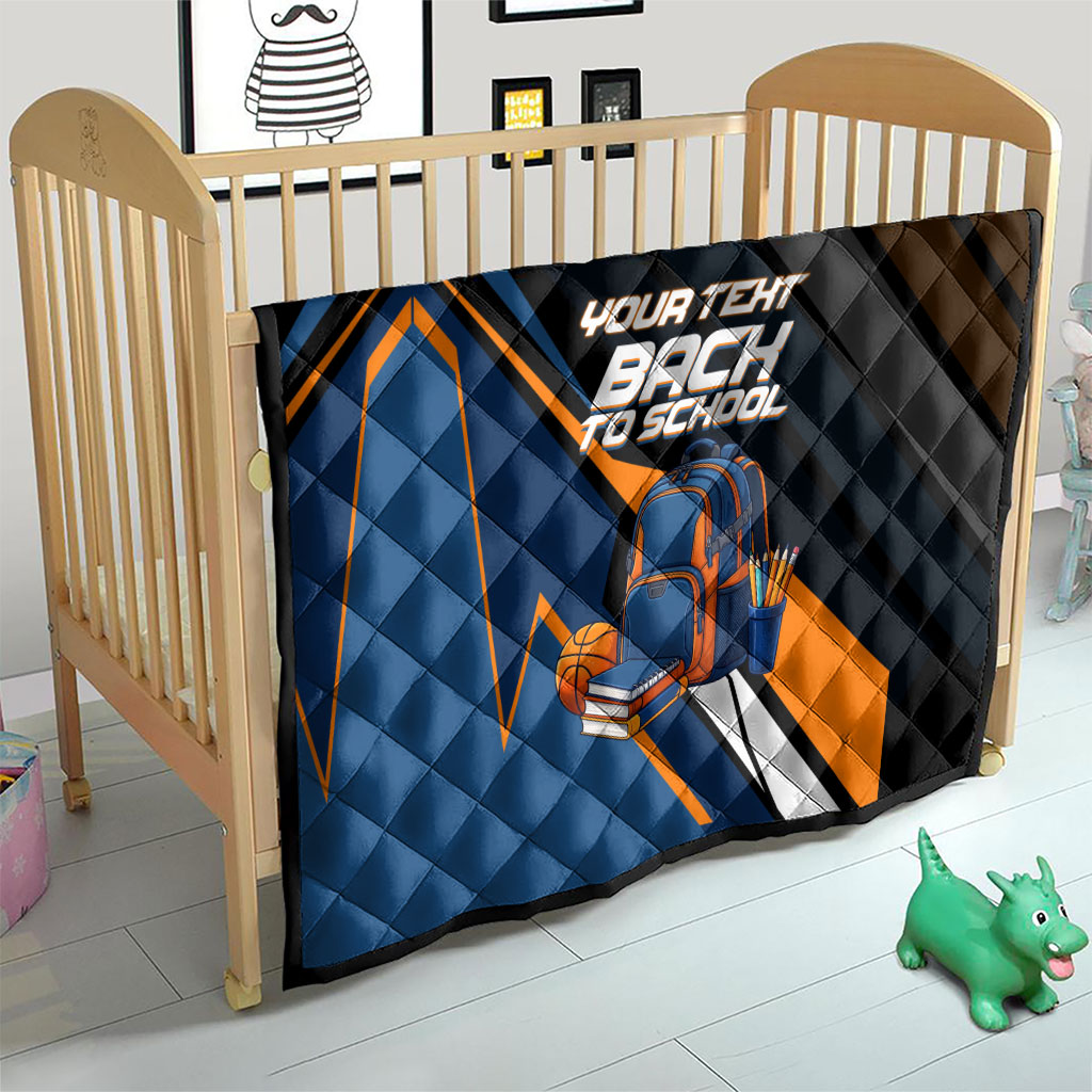 Personalized Back To School Quilt Student Backpack Basketball Geometric Stripes