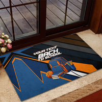 Personalized Back To School Rubber Doormat Student Backpack Basketball Geometric Stripes
