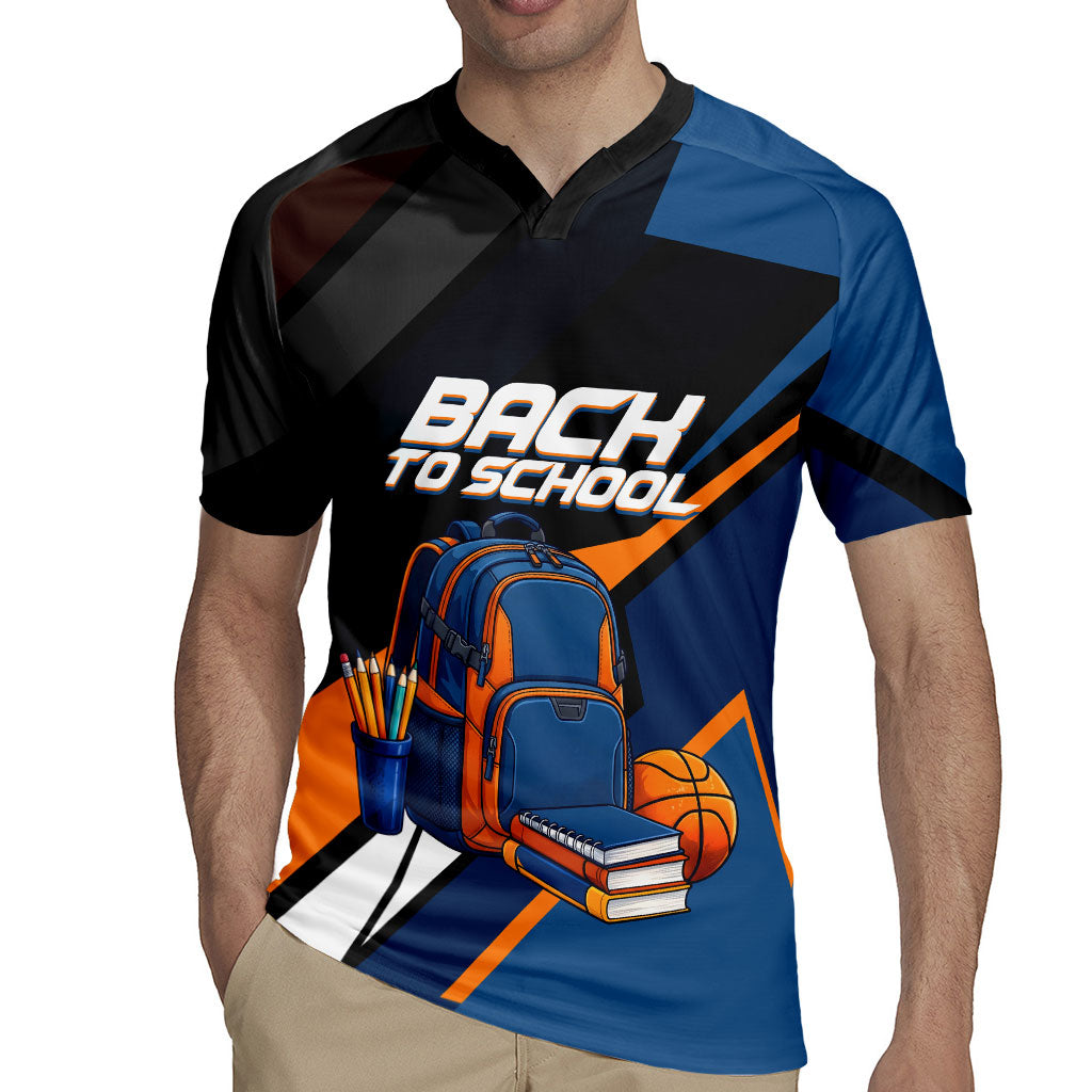 Personalized Back To School Rugby Jersey Student Backpack Basketball Geometric Stripes