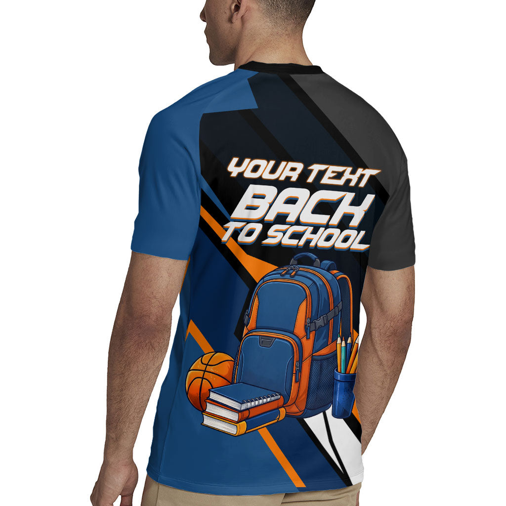 Personalized Back To School Rugby Jersey Student Backpack Basketball Geometric Stripes