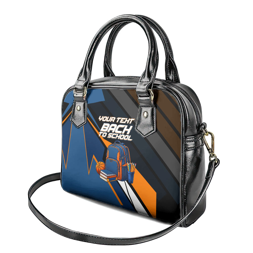 Personalized Back To School Shoulder Handbag Student Backpack Basketball Geometric Stripes