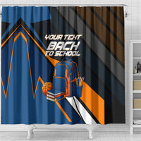 Personalized Back To School Shower Curtain Student Backpack Basketball Geometric Stripes