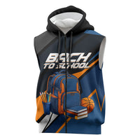 Personalized Back To School Sleeveless Zip Hoodie Student Backpack Basketball Geometric Stripes