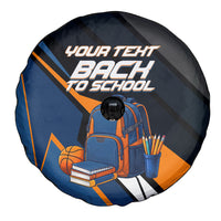 Personalized Back To School Spare Tire Cover Student Backpack Basketball Geometric Stripes