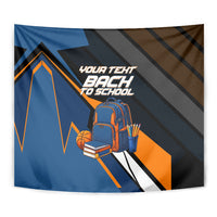 Personalized Back To School Tapestry Student Backpack Basketball Geometric Stripes