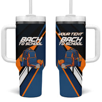 Personalized Back To School Tumbler With Handle Student Backpack Basketball Geometric Stripes