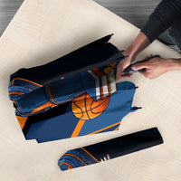 Personalized Back To School Umbrella Student Backpack Basketball Geometric Stripes