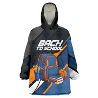 Personalized Back To School Wearable Blanket Hoodie Student Backpack Basketball Geometric Stripes