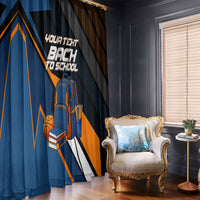 Personalized Back To School Window Curtain Student Backpack Basketball Geometric Stripes