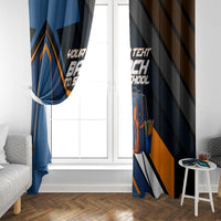 Personalized Back To School Window Curtain Student Backpack Basketball Geometric Stripes