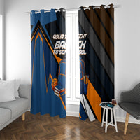 Personalized Back To School Window Curtain Student Backpack Basketball Geometric Stripes