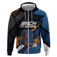 Personalized Back To School Zip Hoodie Student Backpack Basketball Geometric Stripes
