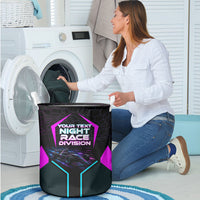 Personalized Night Race Division Laundry Basket Cyberpunk Racing Synthwave Motorsport Neon Graphic