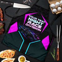 Personalized Night Race Division Apron Cyberpunk Racing Synthwave Motorsport Neon Graphic
