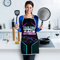 Personalized Night Race Division Apron Cyberpunk Racing Synthwave Motorsport Neon Graphic