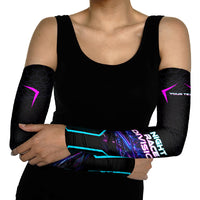 Personalized Night Race Division Arm Sleeves Cyberpunk Racing Synthwave Motorsport Neon Graphic