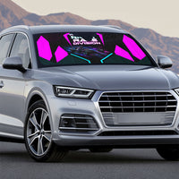 Personalized Night Race Division Auto Sun Shade Cyberpunk Racing Synthwave Motorsport Neon Graphic