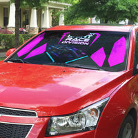 Personalized Night Race Division Auto Sun Shade Cyberpunk Racing Synthwave Motorsport Neon Graphic