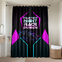 Personalized Night Race Division Bathroom Set Cyberpunk Racing Synthwave Motorsport Neon Graphic
