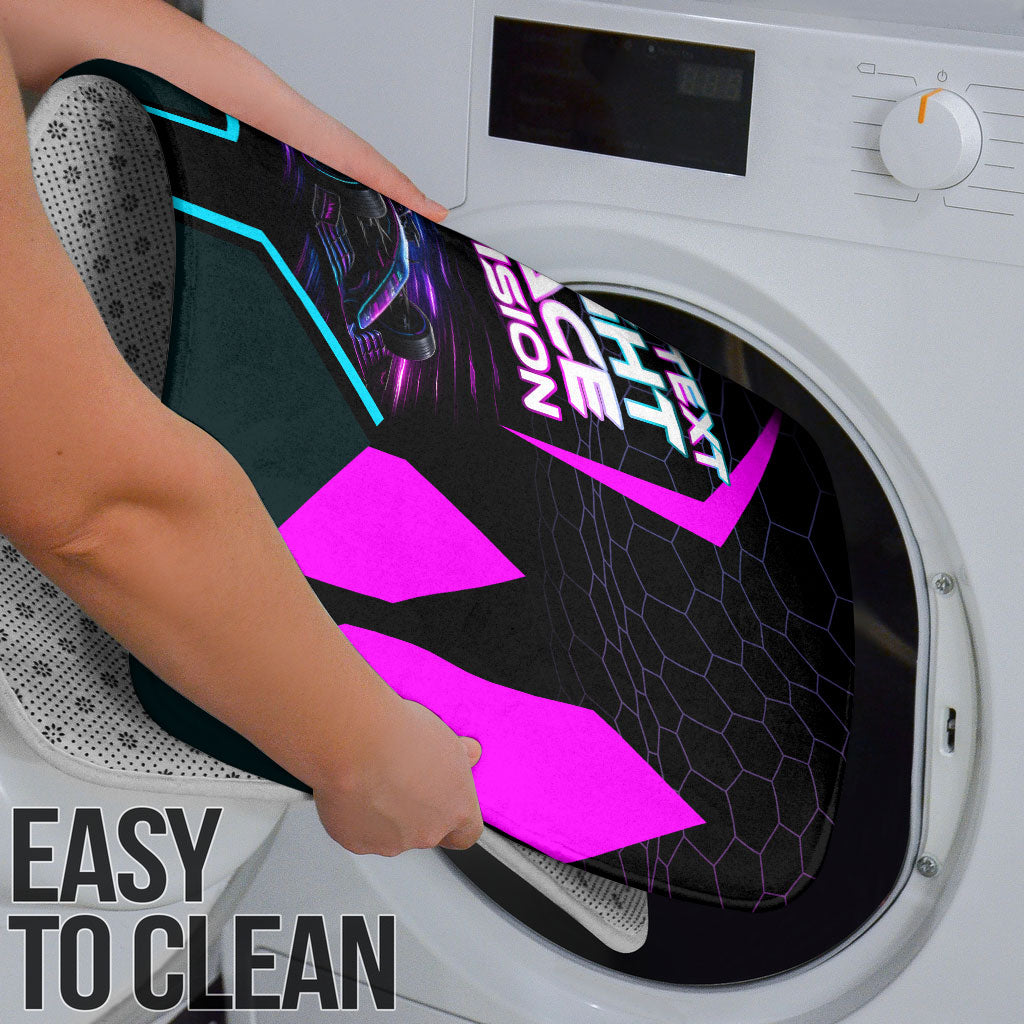 Personalized Night Race Division Bathroom Set Cyberpunk Racing Synthwave Motorsport Neon Graphic