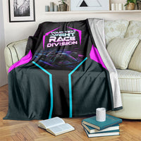 Personalized Night Race Division Blanket Cyberpunk Racing Synthwave Motorsport Neon Graphic