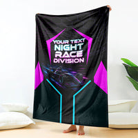 Personalized Night Race Division Blanket Cyberpunk Racing Synthwave Motorsport Neon Graphic