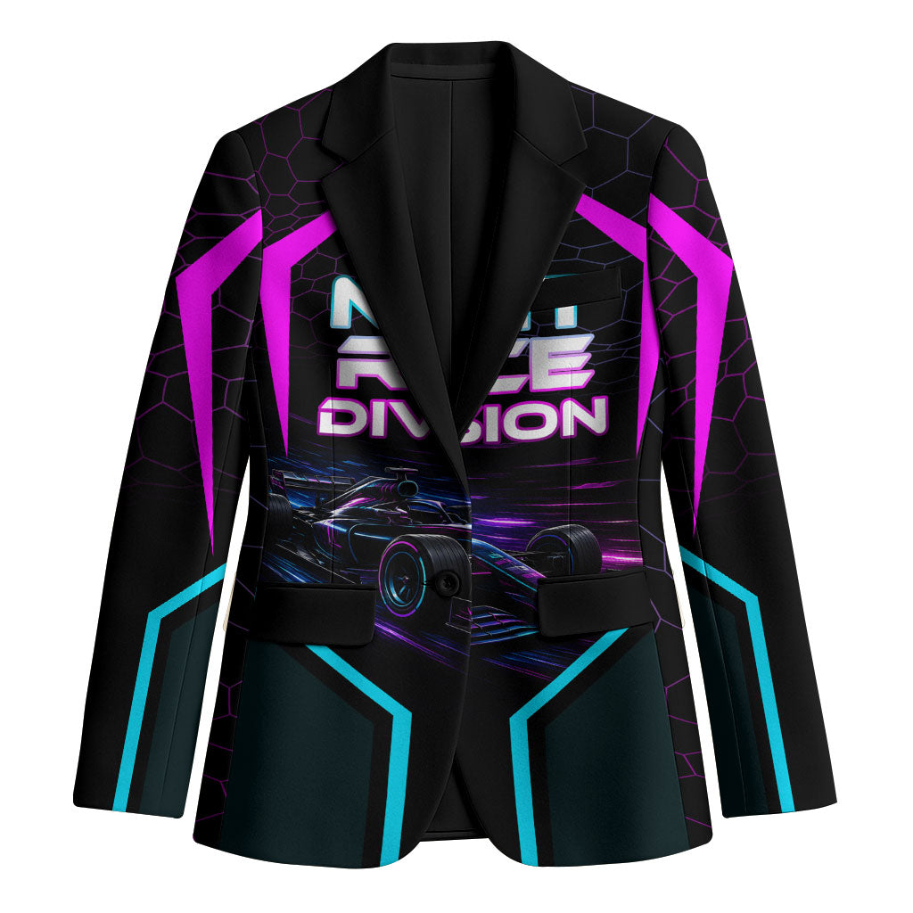 Personalized Night Race Division Blazer Cyberpunk Racing Synthwave Motorsport Neon Graphic
