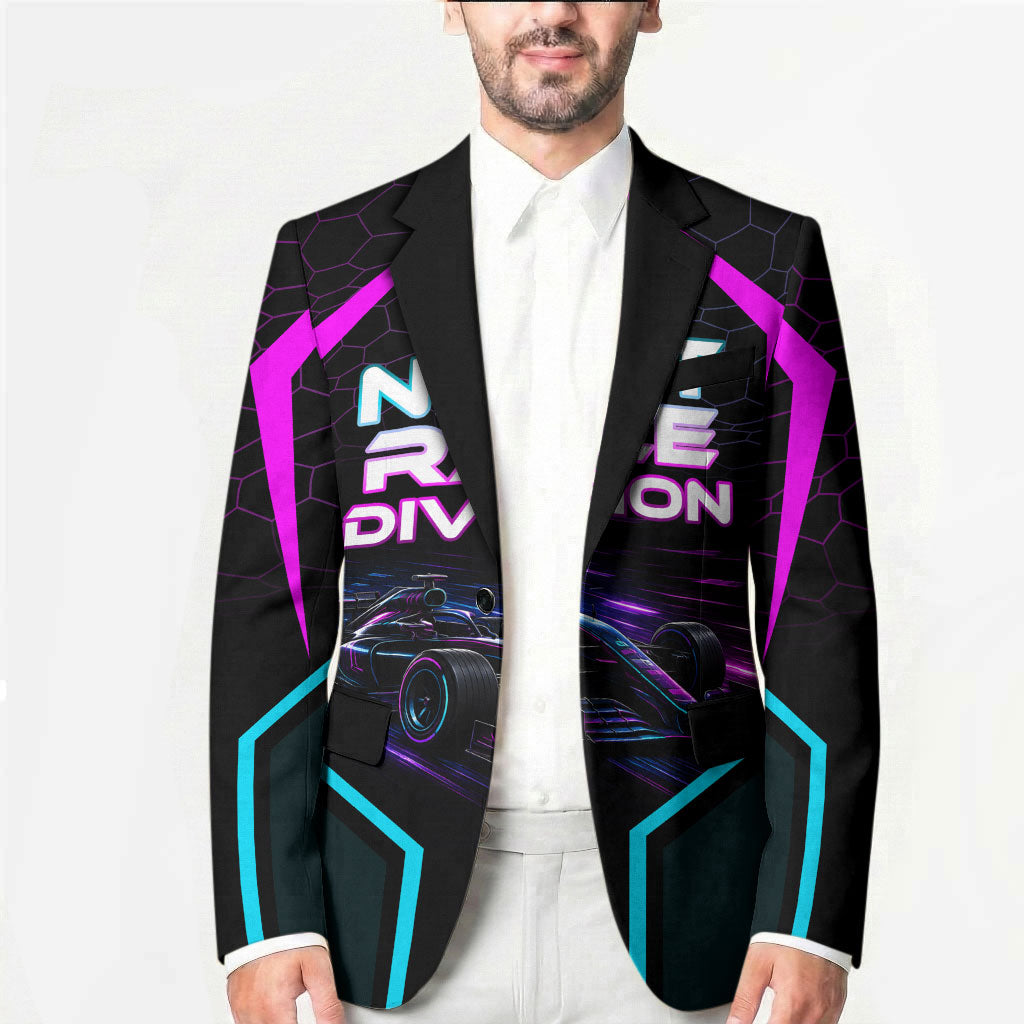 Personalized Night Race Division Blazer Cyberpunk Racing Synthwave Motorsport Neon Graphic