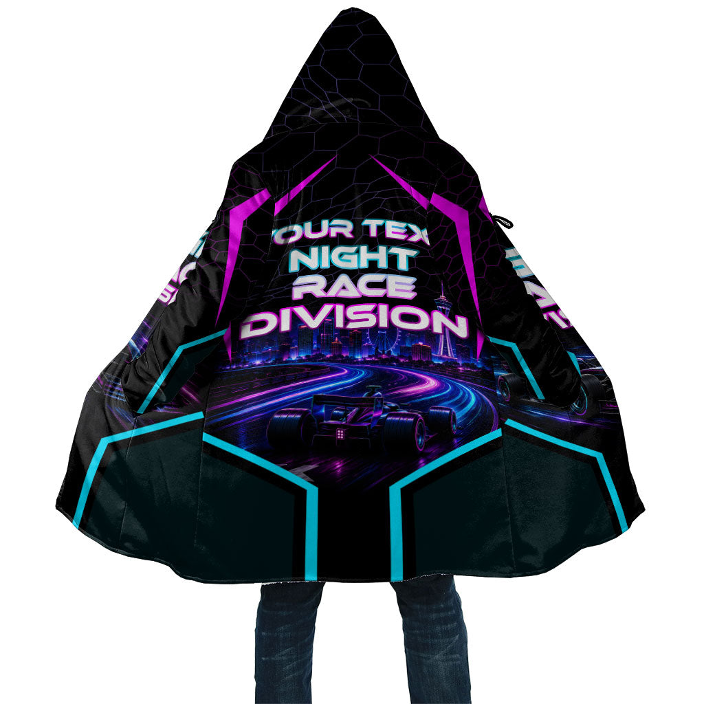 Personalized Night Race Division Cloak Cyberpunk Racing Synthwave Motorsport Neon Graphic