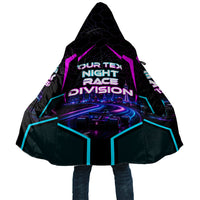Personalized Night Race Division Cloak Cyberpunk Racing Synthwave Motorsport Neon Graphic