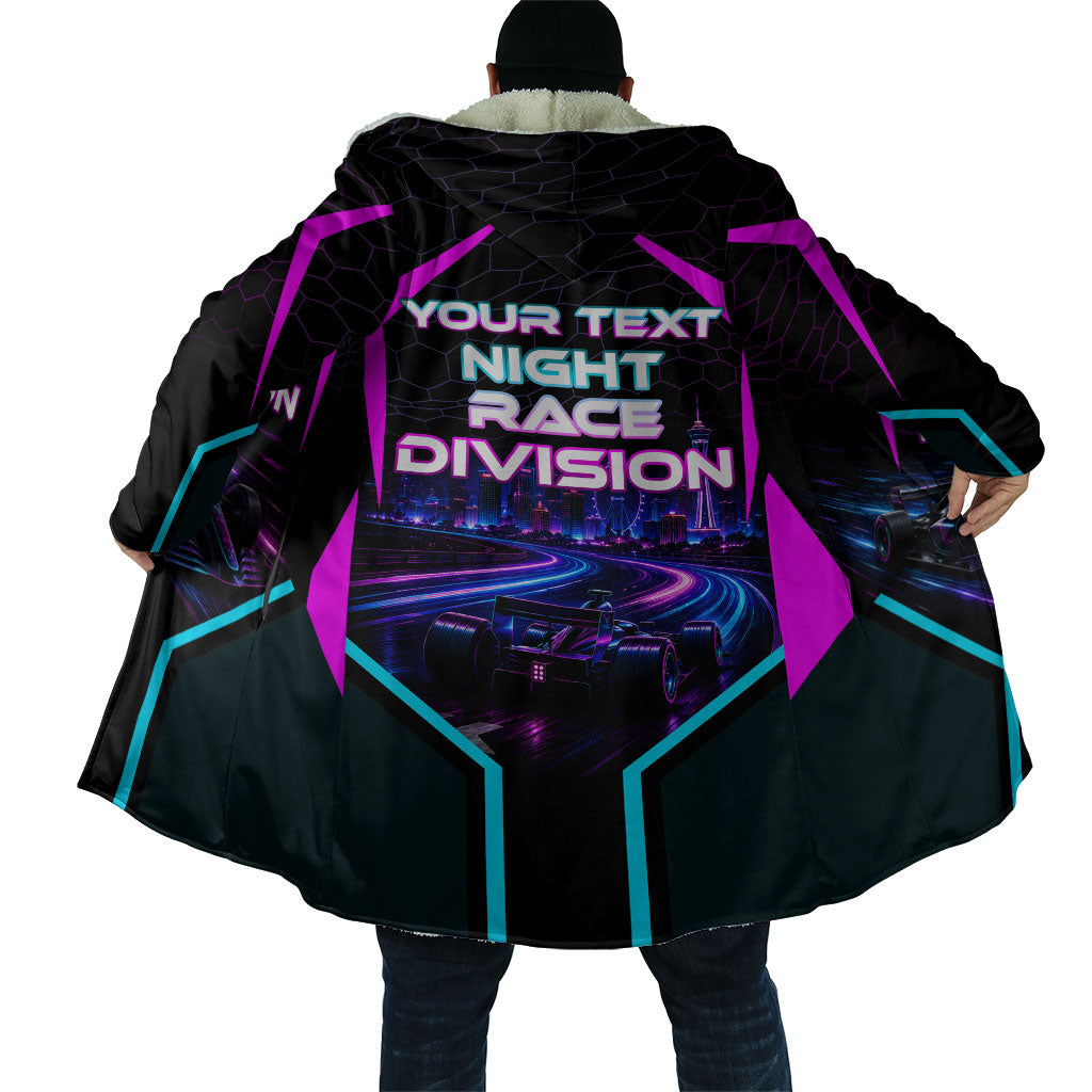 Personalized Night Race Division Cloak Cyberpunk Racing Synthwave Motorsport Neon Graphic