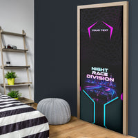 Personalized Night Race Division Door Cover Cyberpunk Racing Synthwave Motorsport Neon Graphic