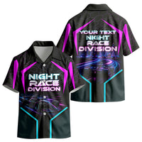Personalized Night Race Division Kid Hawaiian Shirt Cyberpunk Racing Synthwave Motorsport Neon Graphic