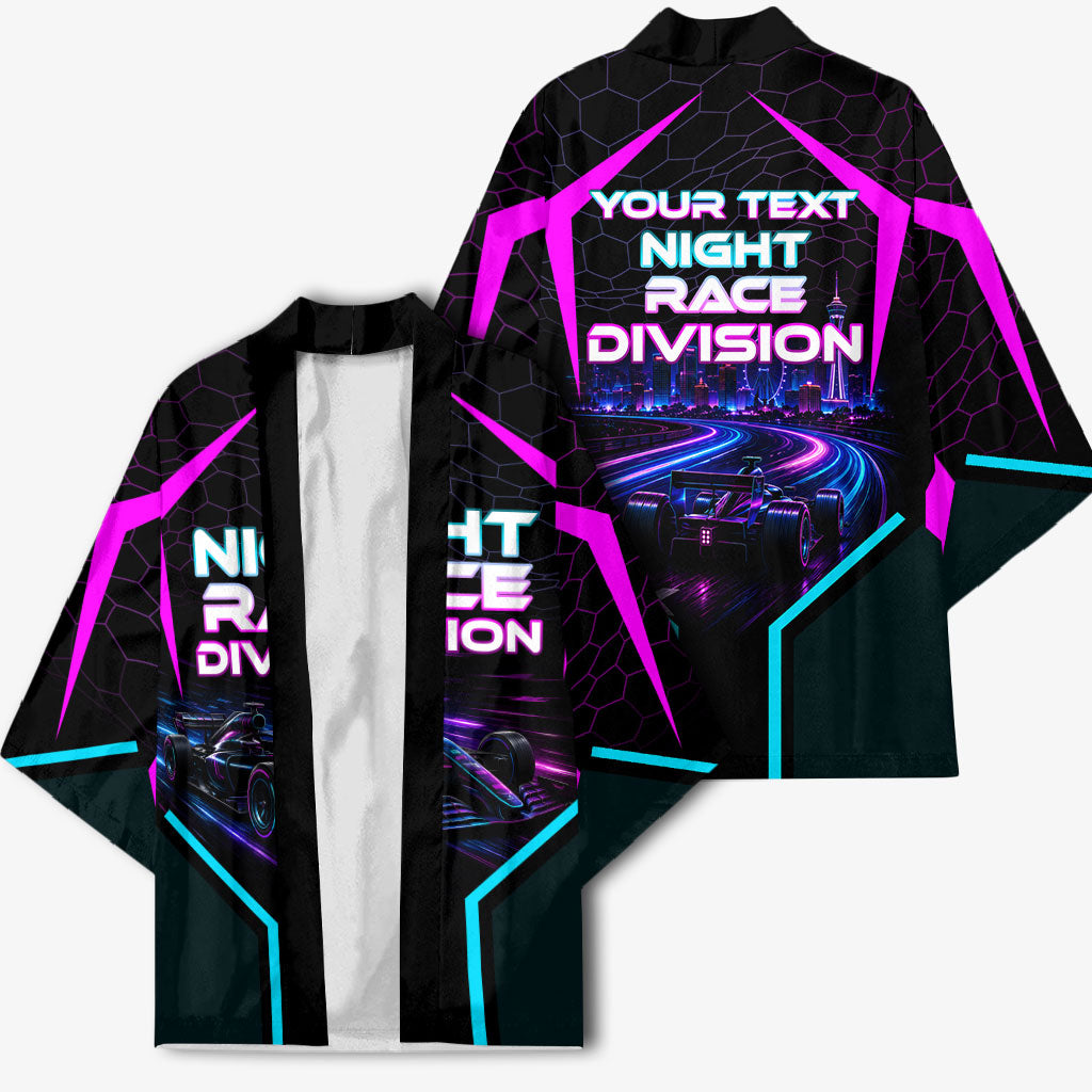 Personalized Night Race Division Kimono Cyberpunk Racing Synthwave Motorsport Neon Graphic