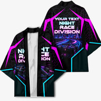 Personalized Night Race Division Kimono Cyberpunk Racing Synthwave Motorsport Neon Graphic