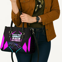 Personalized Night Race Division Leather Bag Cyberpunk Racing Synthwave Motorsport Neon Graphic