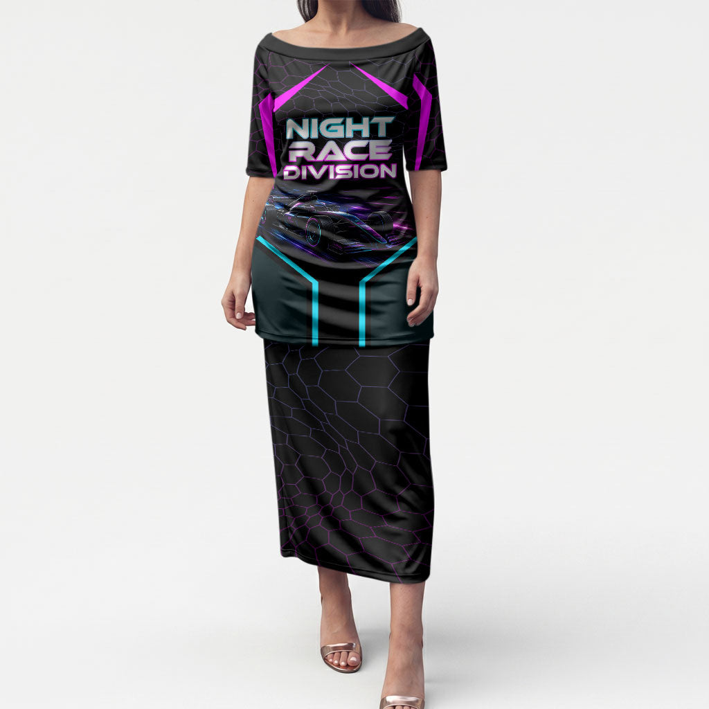 Personalized Night Race Division Puletasi Cyberpunk Racing Synthwave Motorsport Neon Graphic