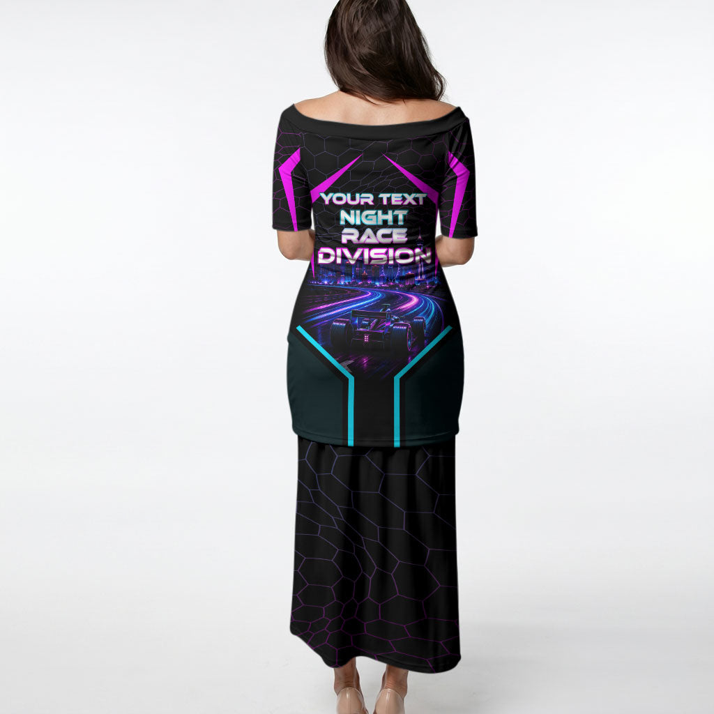 Personalized Night Race Division Puletasi Cyberpunk Racing Synthwave Motorsport Neon Graphic