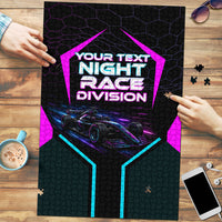 Personalized Night Race Division Puzzle Cyberpunk Racing Synthwave Motorsport Neon Graphic