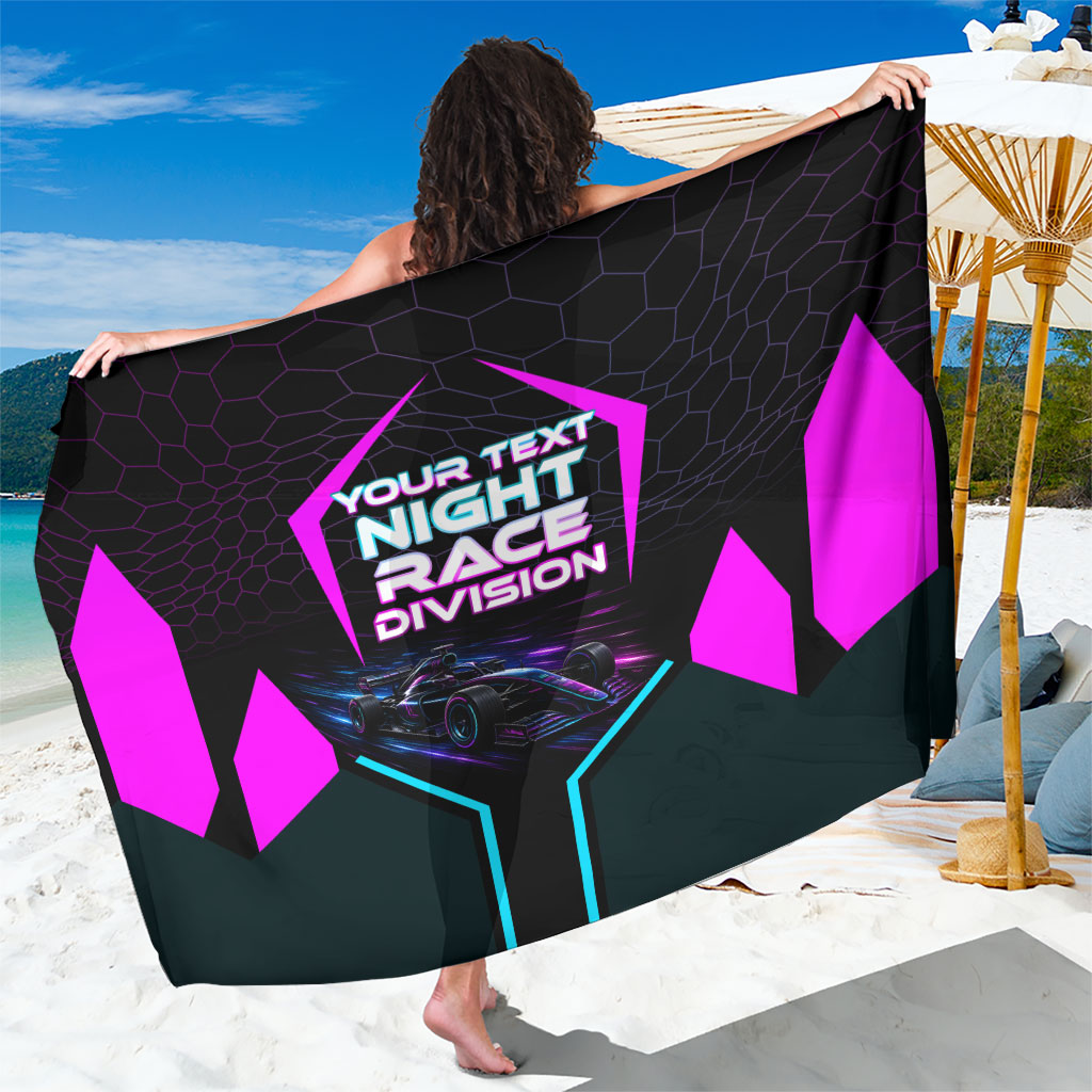 Personalized Night Race Division Sarong Cyberpunk Racing Synthwave Motorsport Neon Graphic